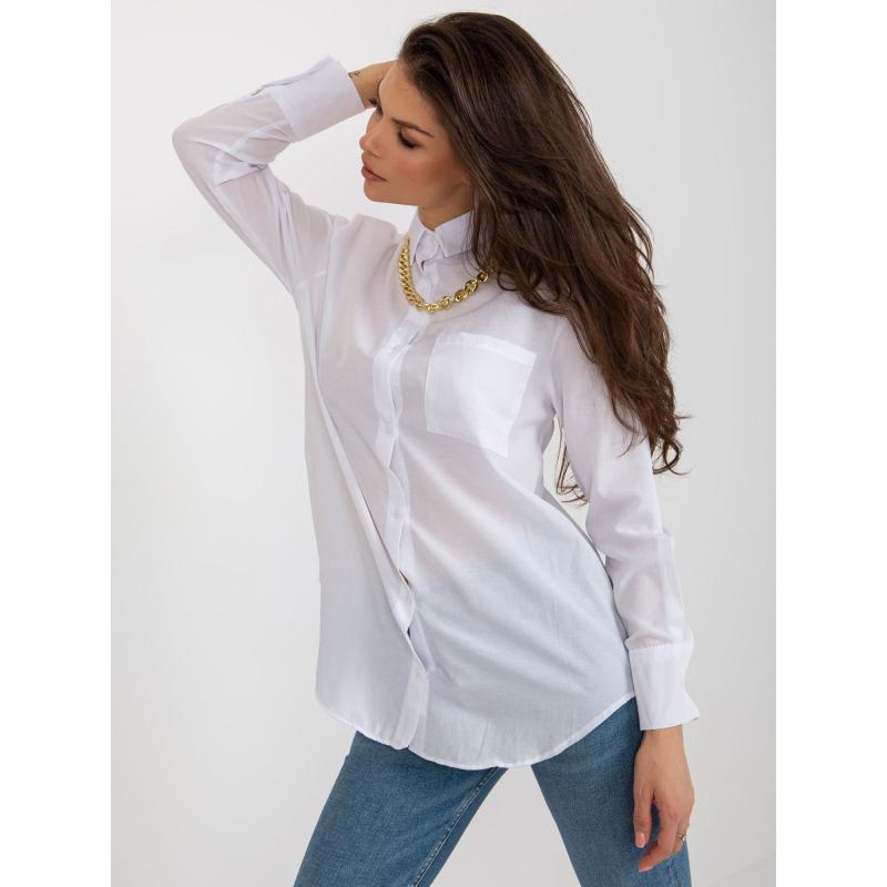 Dámská košile s odnímatelným řetízkovým detailem oversize LUDOVIT bílá 