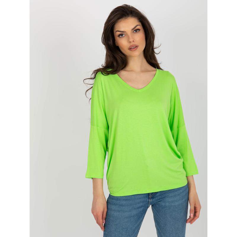 Női V-nyakú blúz LEONA lime zöld