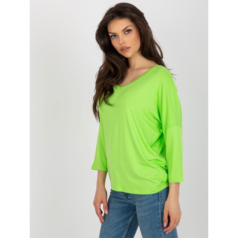 Női V-nyakú blúz LEONA lime zöld