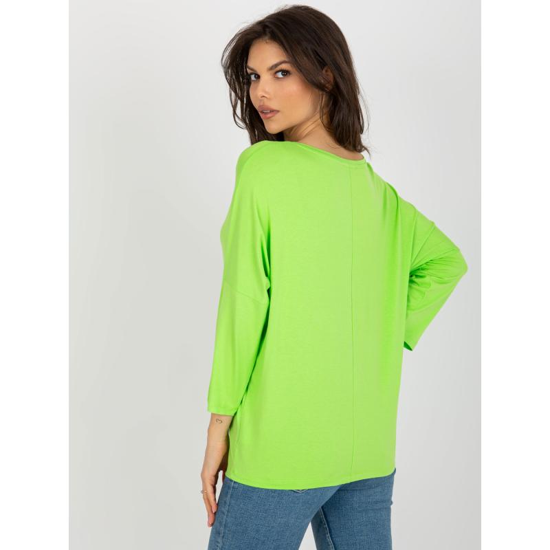 Női V-nyakú blúz LEONA lime zöld
