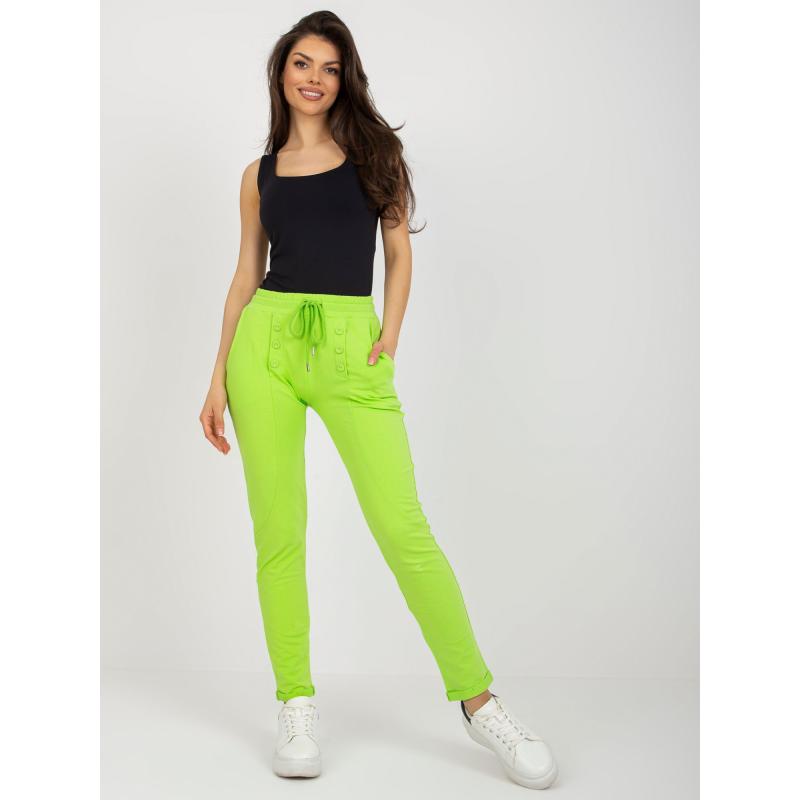 Dámské tepláky s elastickým pasem LUBOMIRA limetkově zelené 