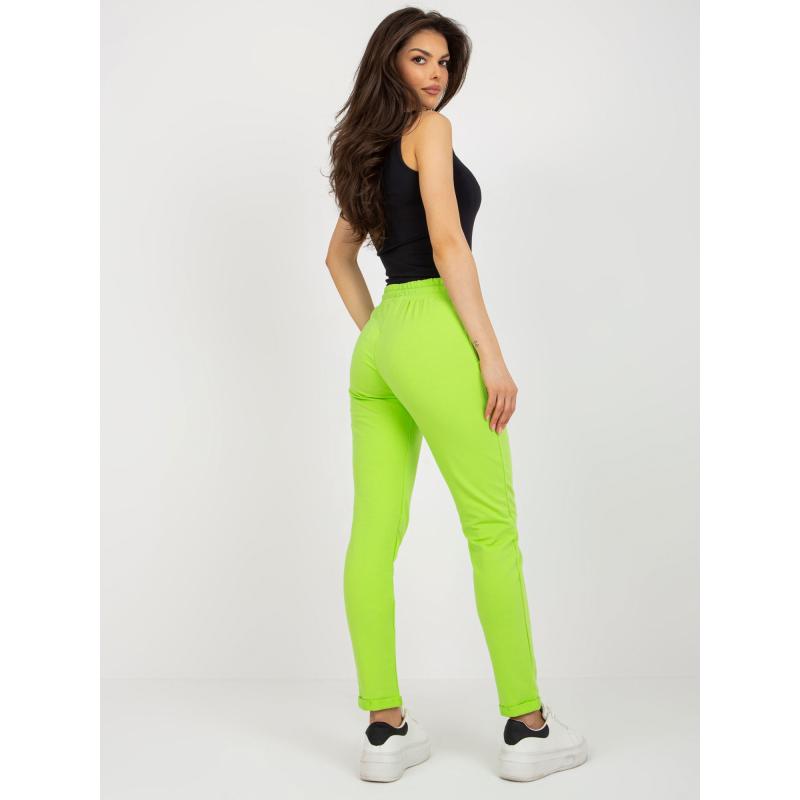 Dámské tepláky s elastickým pasem LUBOMIRA limetkově zelené 