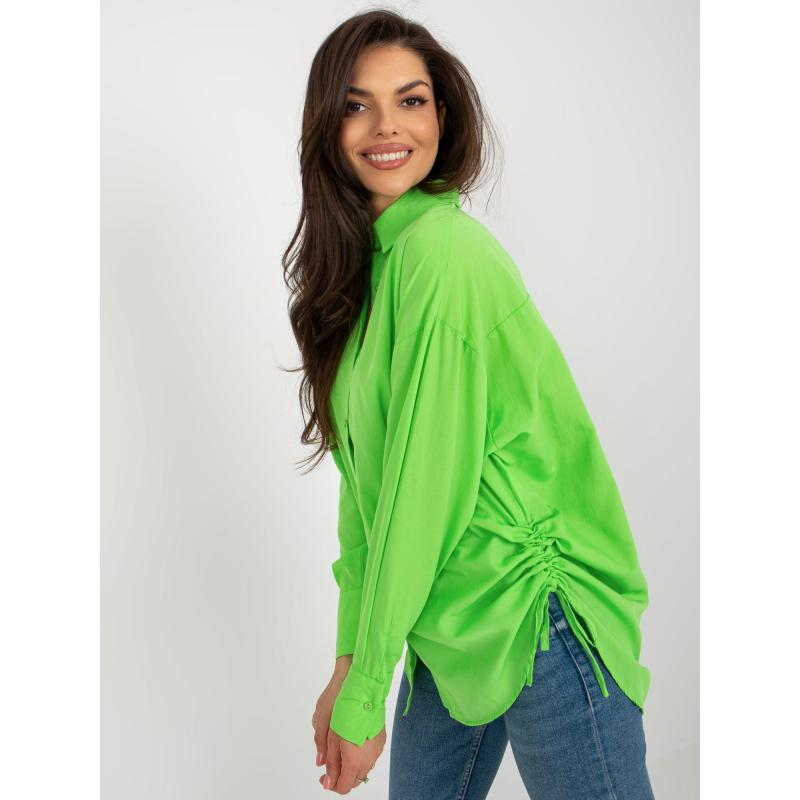 Női túlméretezett galléros ing KITA világoszöld