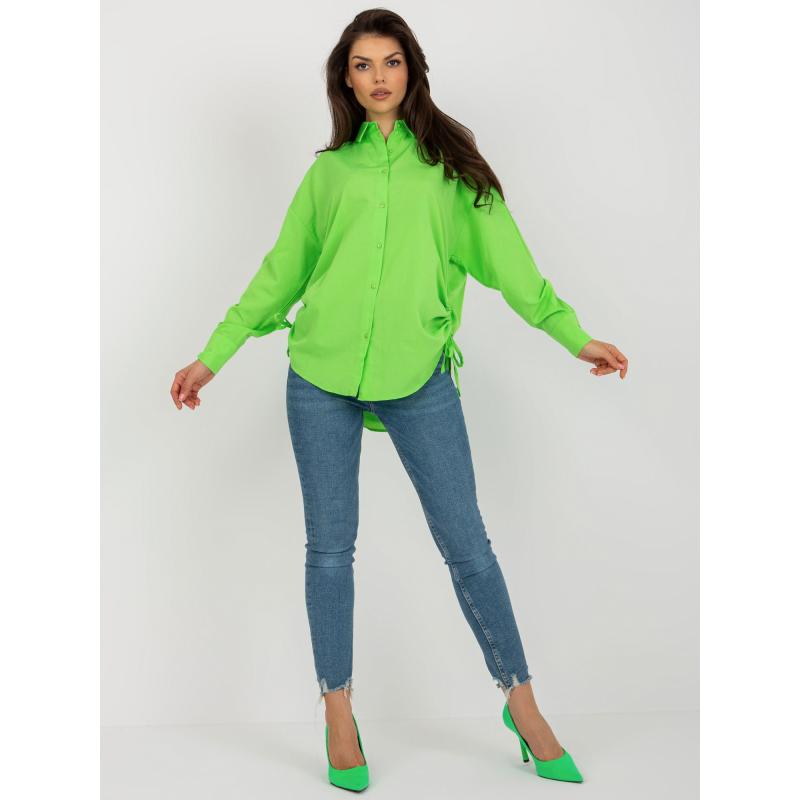 Női túlméretezett galléros ing KITA világoszöld