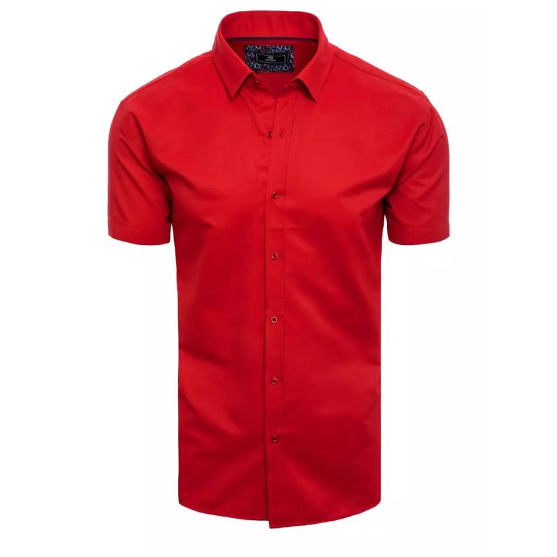 Pánská košile s krátkým rukávem KROS červená