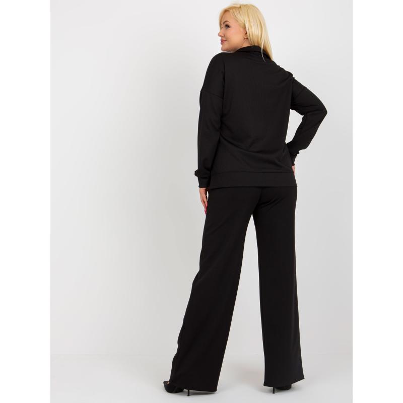 Dámsky komplet s pruhovaným vzorom plus size PENELOPE čierny