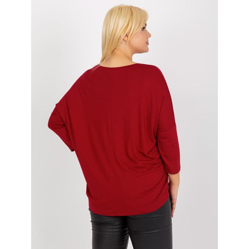 Dámská halenka plus size z viskózy CECILIA bordó 