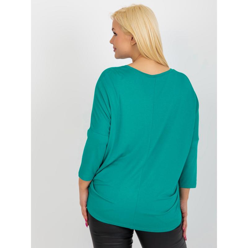 Dámská halenka z viskózy volná plus size KATA tyrkysová 