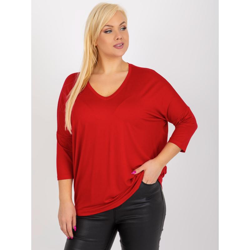 Női viszkózblúz plus size ADAMA piros