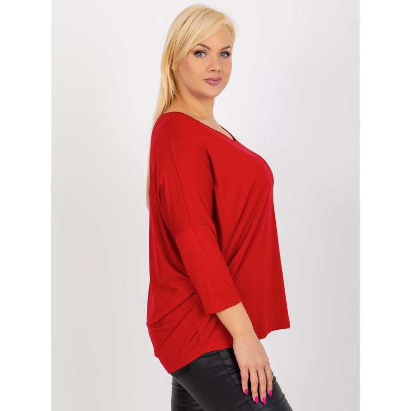 Női viszkózblúz plus size ADAMA piros
