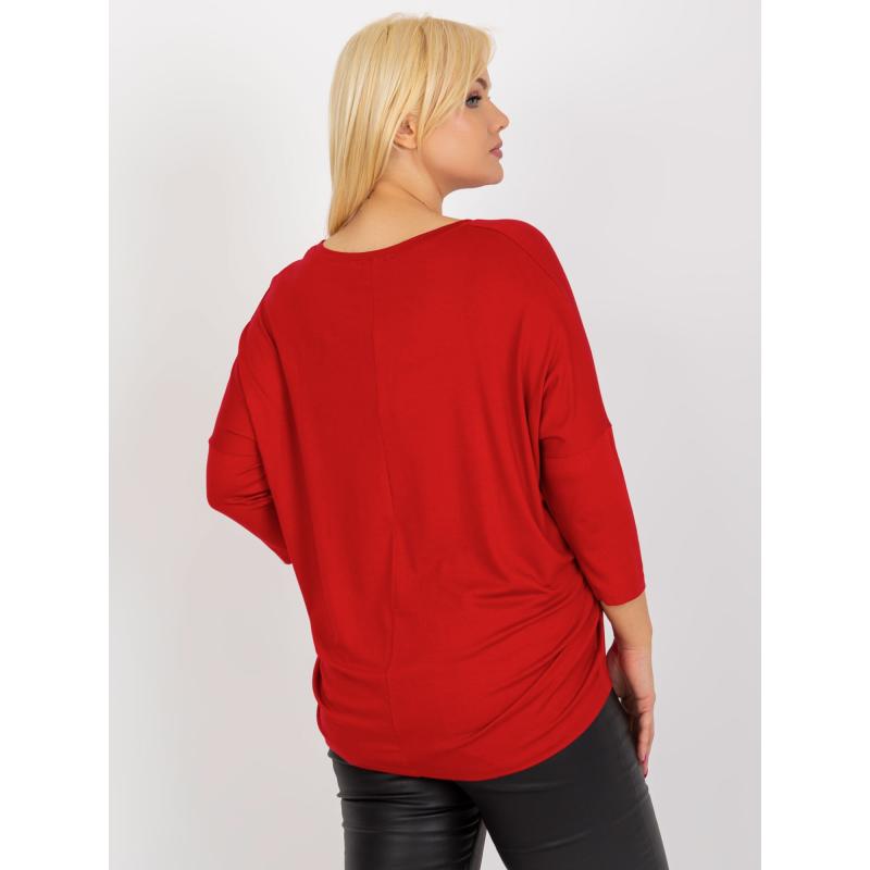 Női viszkózblúz plus size ADAMA piros