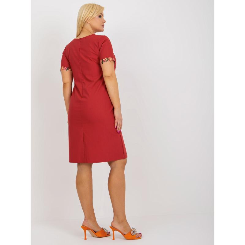 Női csipkés pamut plus size ruha AKITA bordó