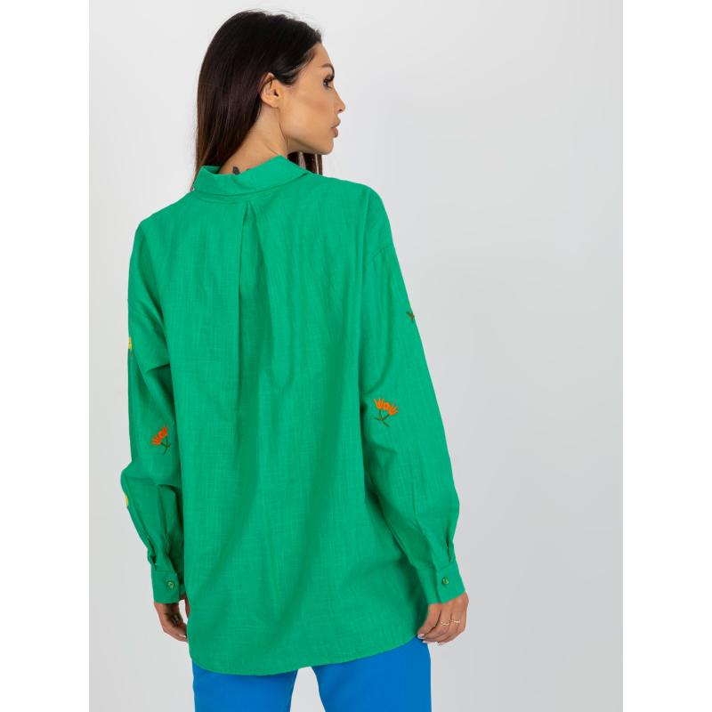 Női túlméretezett hímzett ing BAYLEY zöld