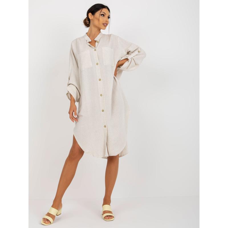 Női túlméretezett ing ruha OCH BELLA világos bézs