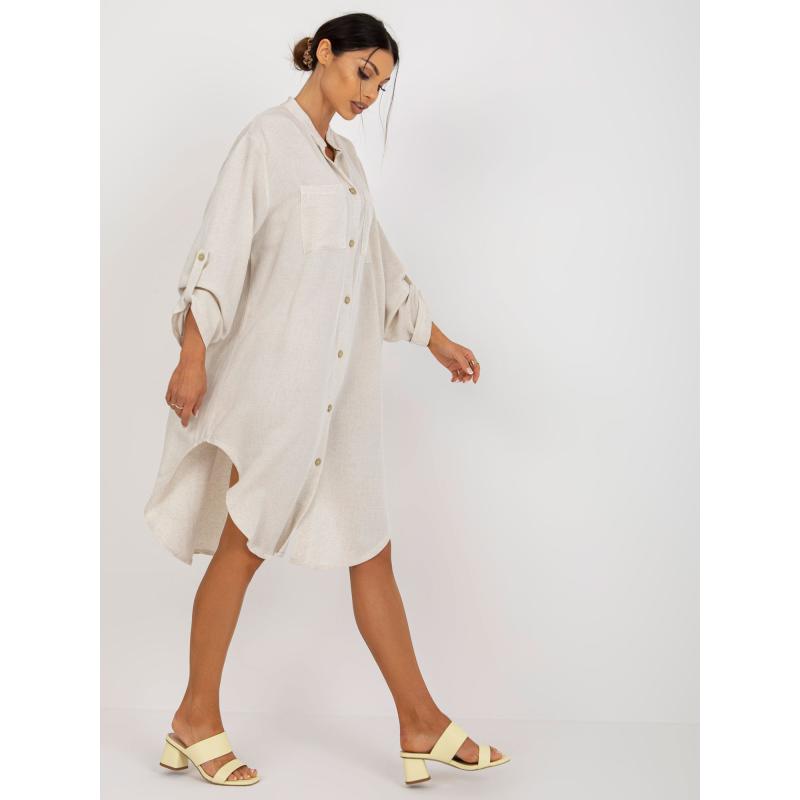 Női túlméretezett ing ruha OCH BELLA világos bézs