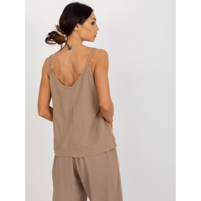 Női pántos felső OCH BELLA sötét bézs