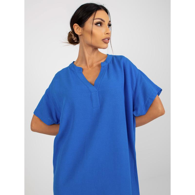 Dámské šaty s krátkým rukávem OCH BELLA modré  