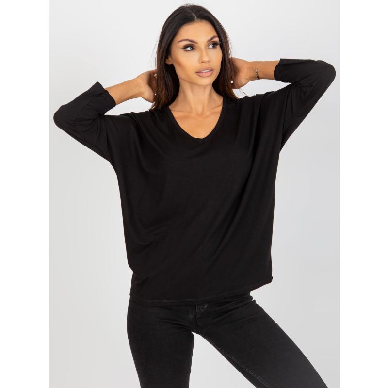 Női alap blúz 3/4-es ujjal EMMALYN fekete