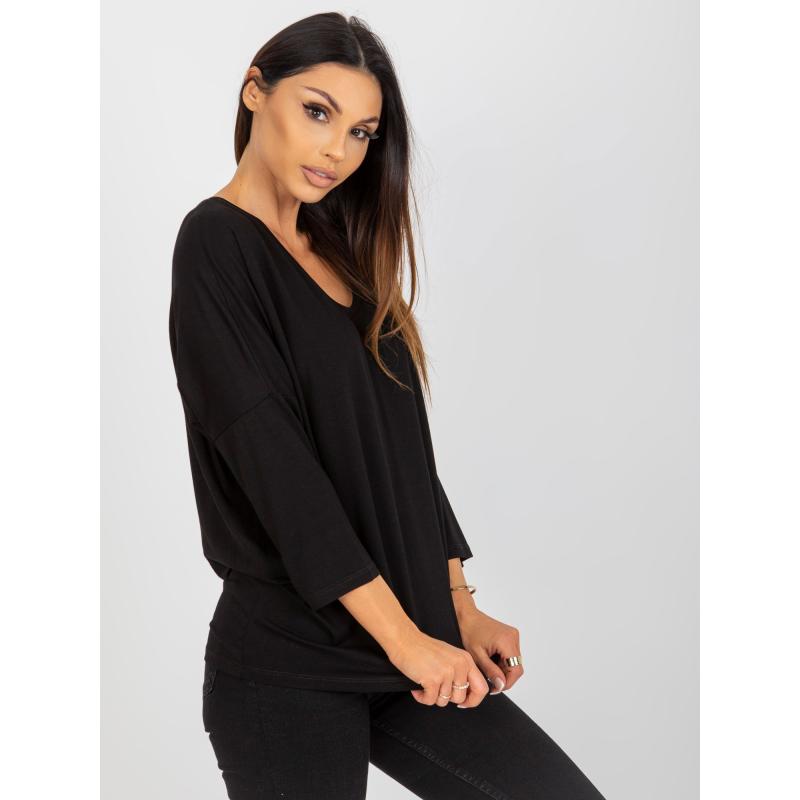 Női alap blúz 3/4-es ujjal EMMALYN fekete