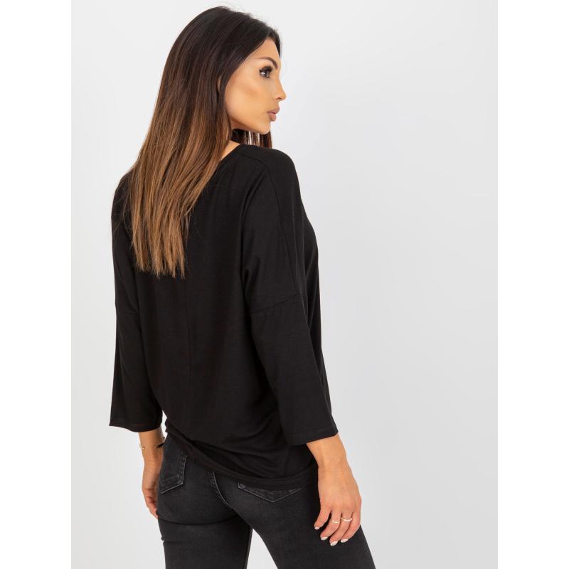 Női alap blúz 3/4-es ujjal EMMALYN fekete