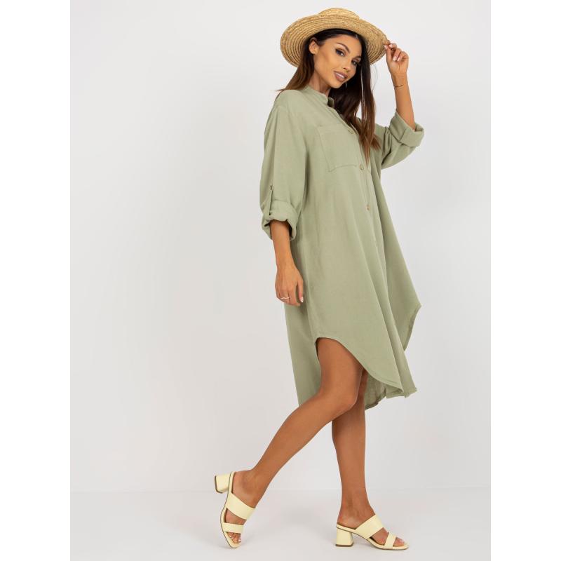 Női ruha állógallérral OCH BELLA világoszöld