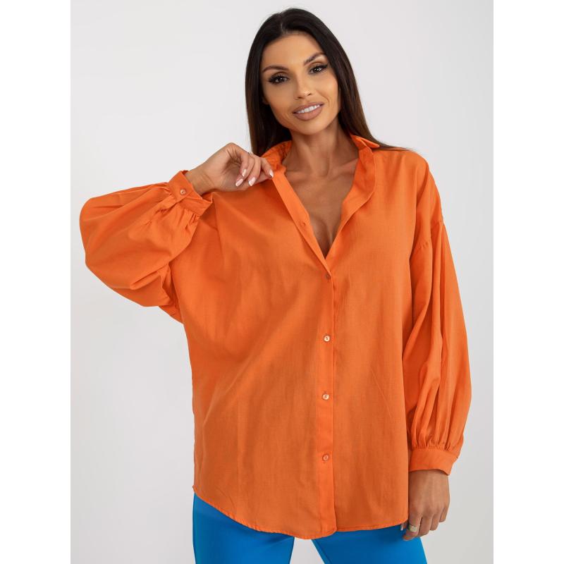 Dámské tričko s buffovými rukávy oversize DIANA oranžové 