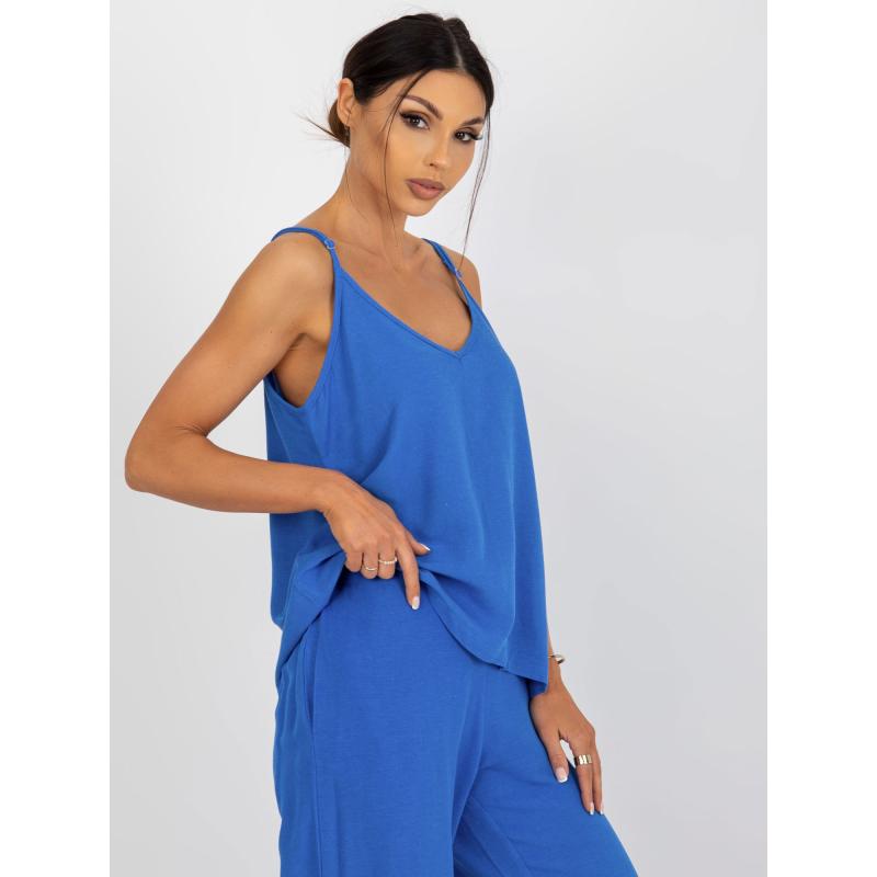 Női V-nyakú felső OCH BELLA kék