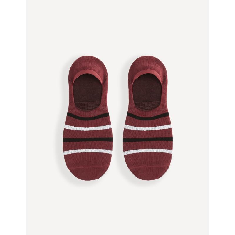Láthatatlan Siflag zokni csíkokkal Burgundi