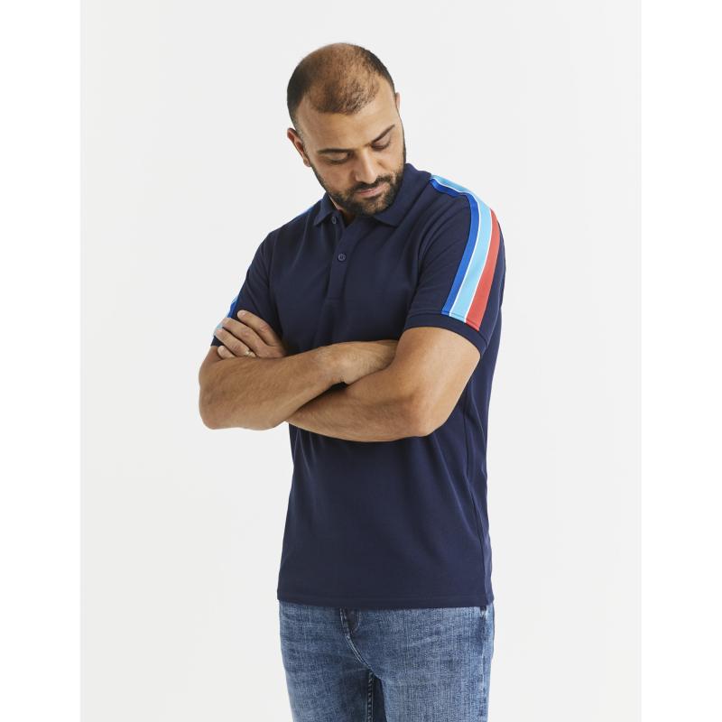 Bavlněné polo tričko Vebando s pruhy