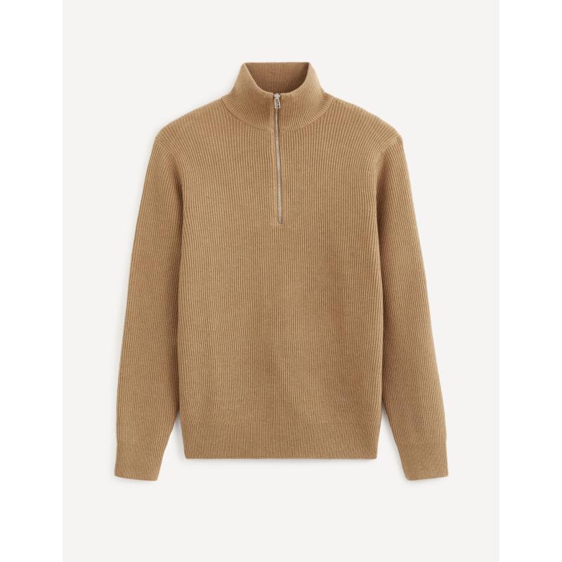 Svetr s vysokým límcem na zip