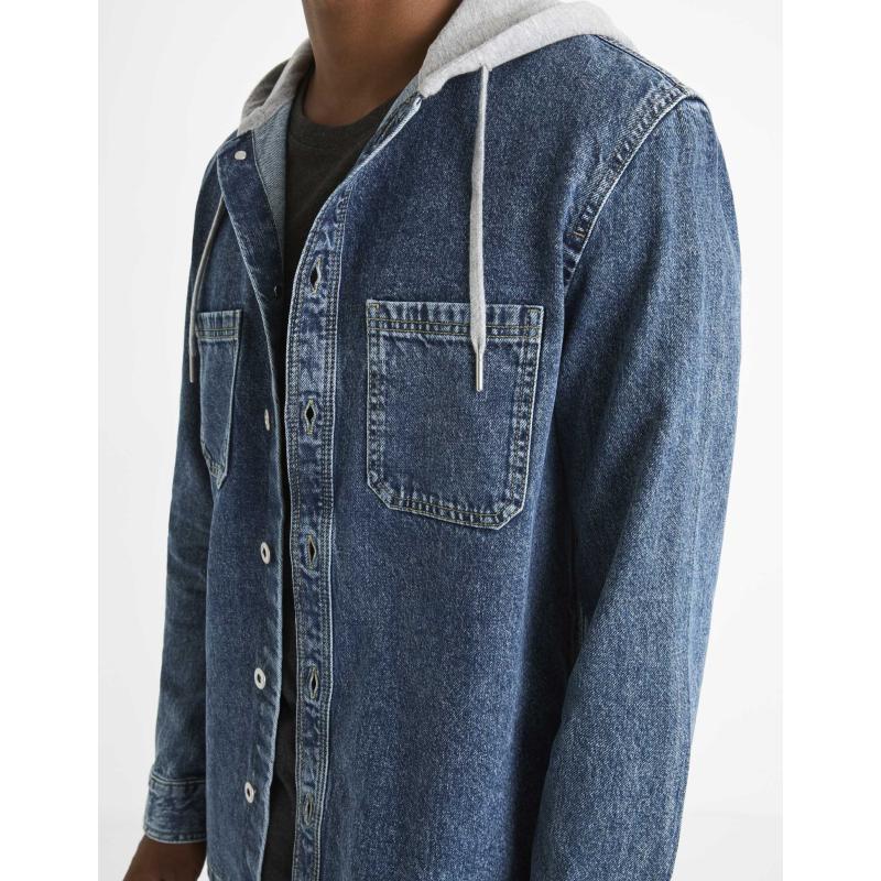 Džínová košile s kapucí Caoris