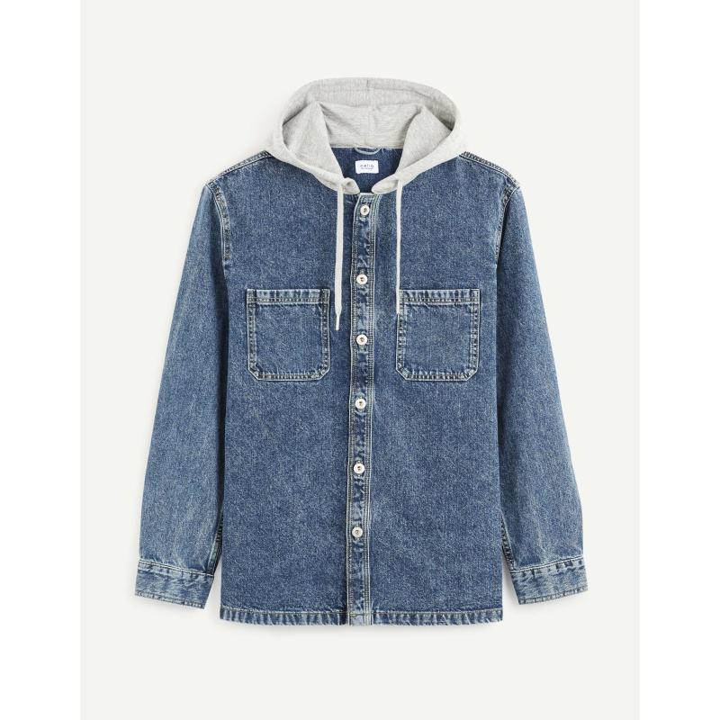 Džínová košile s kapucí Caoris