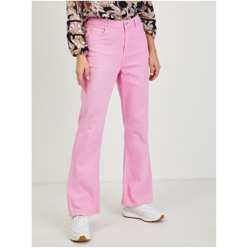 Ružové dámske džínsy