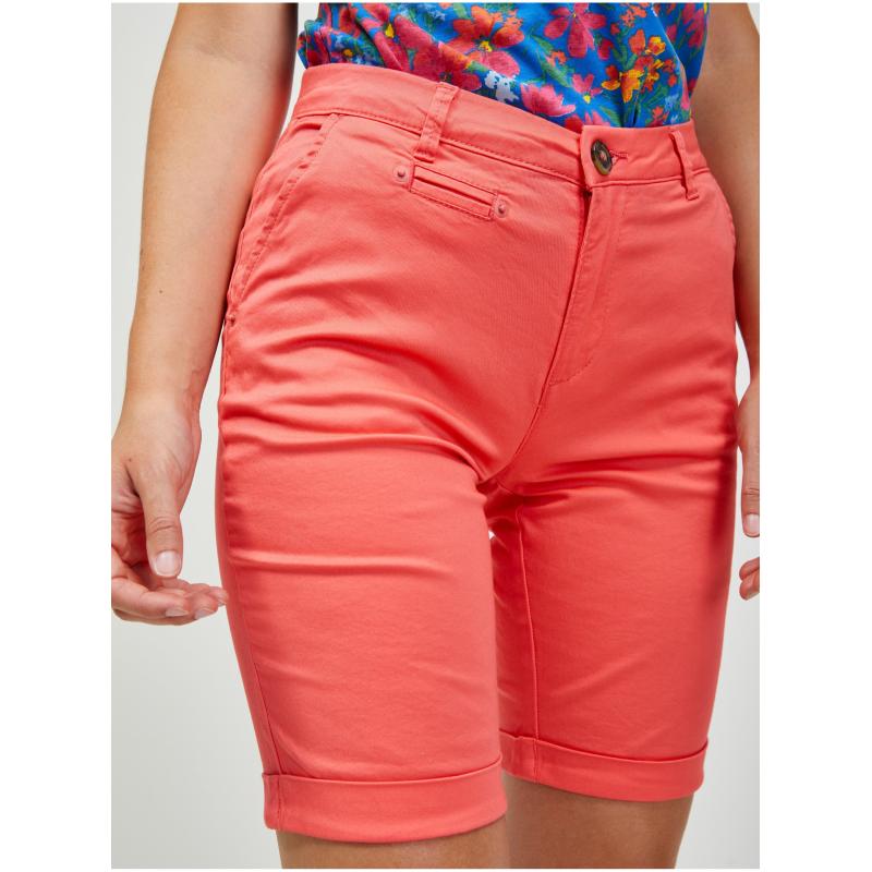 Korallszínű chino rövidnadrág
