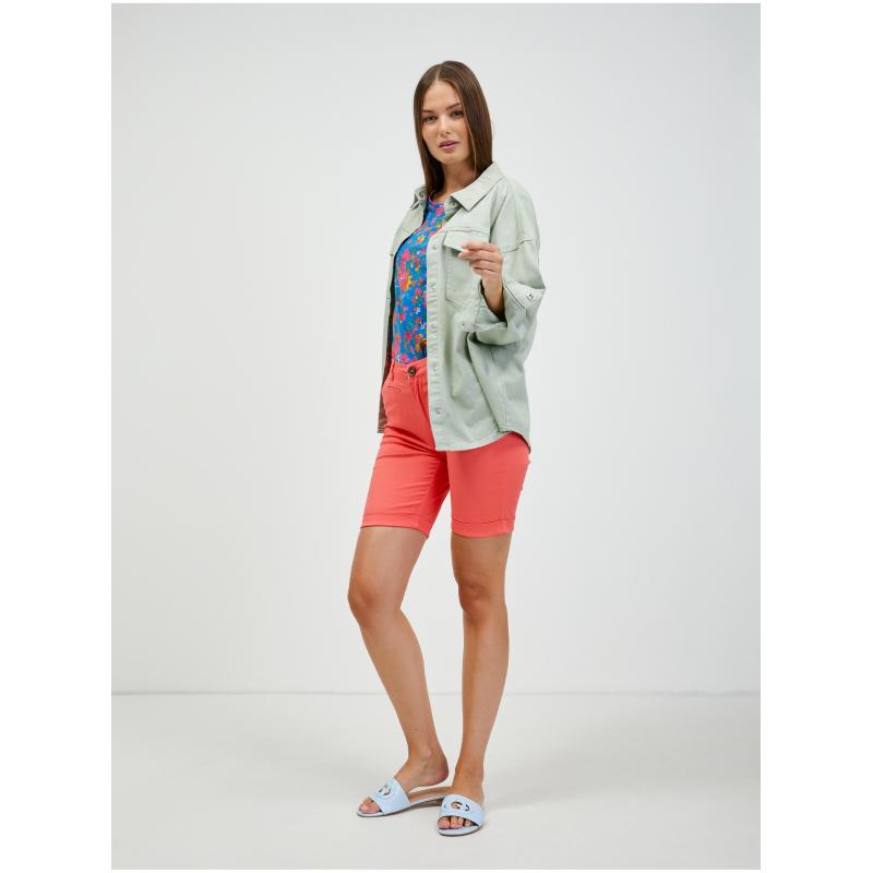 Korallszínű chino rövidnadrág