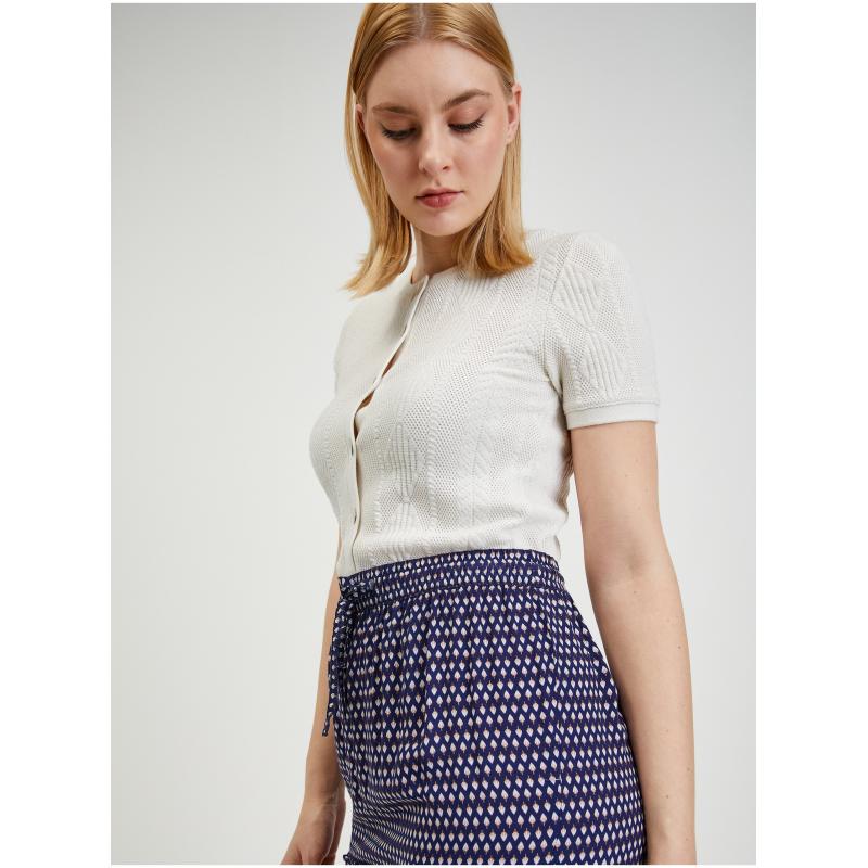 Tmavě modrá dámská vzorovaná sukně