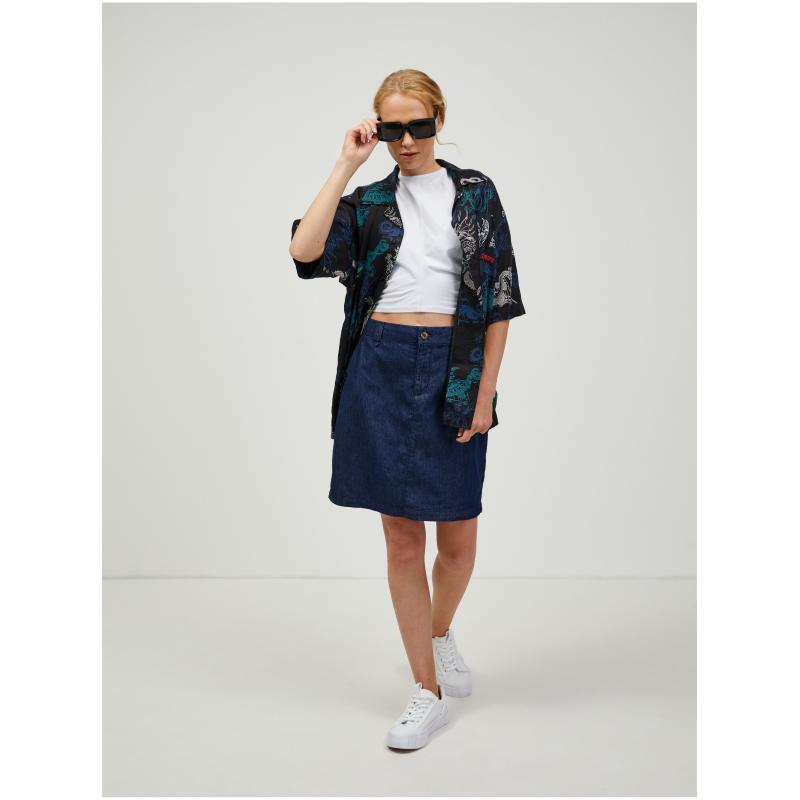 Tmavě modrá džínová sukně
