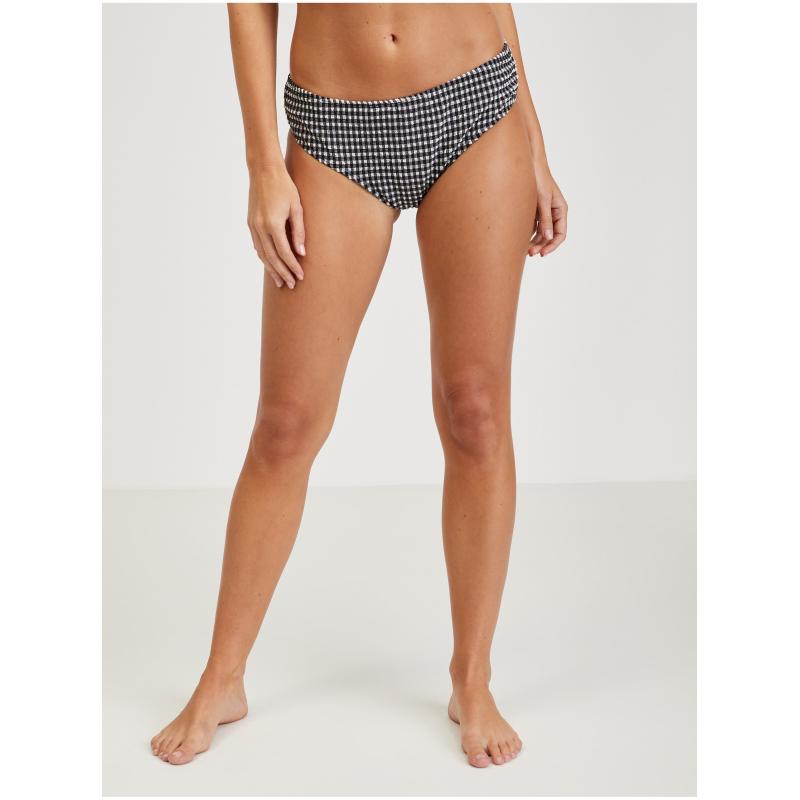 Černý dámský kostkovaný spodní díl plavek