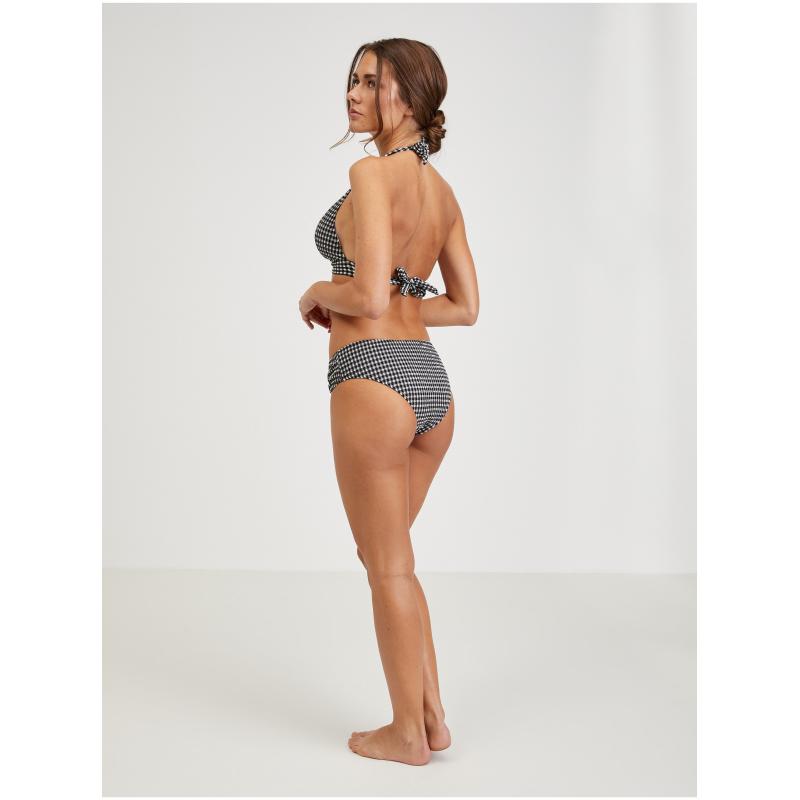 Černý dámský kostkovaný spodní díl plavek