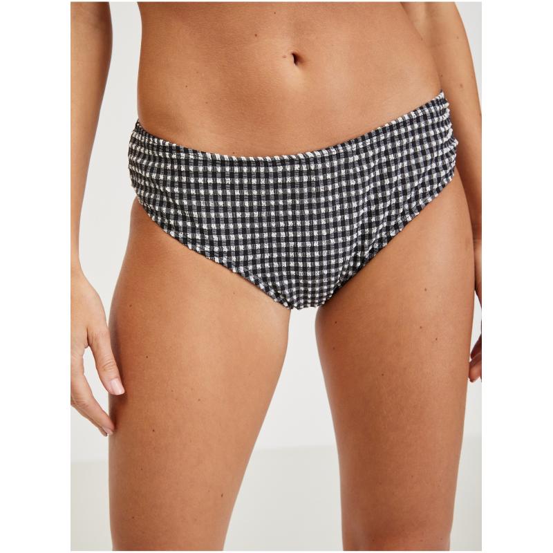 Černý dámský kostkovaný spodní díl plavek
