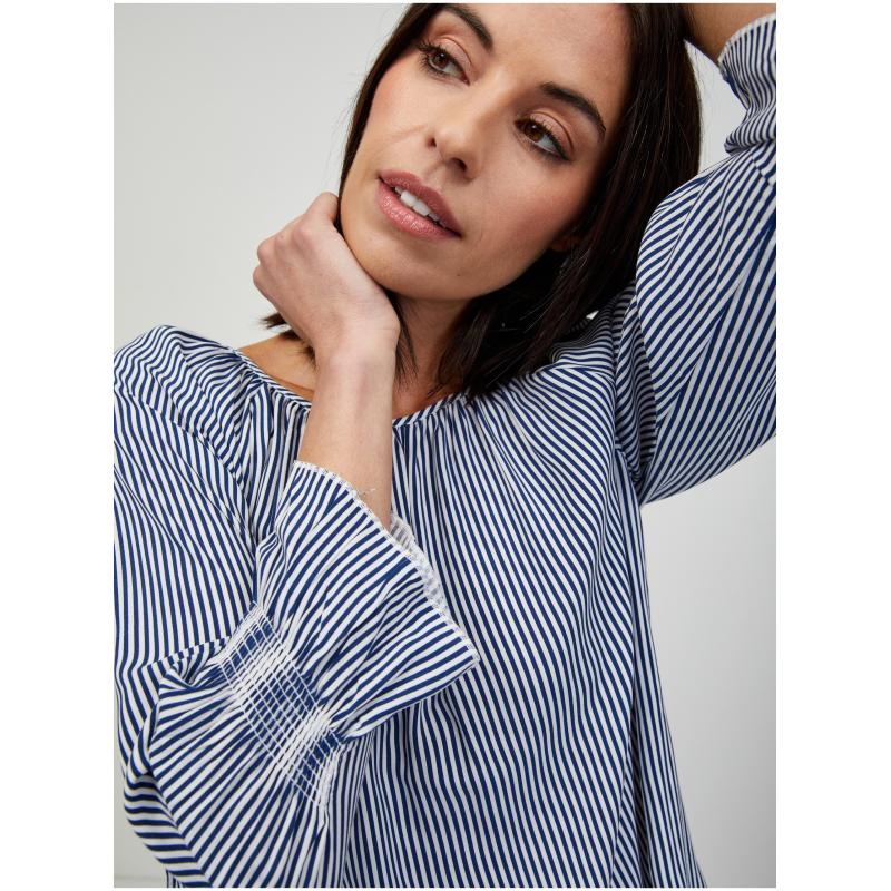 Modrá pruhovaná halenka