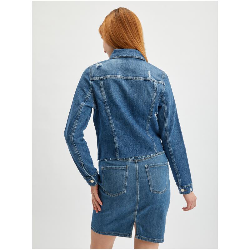 Modrá dámská džínová bunda