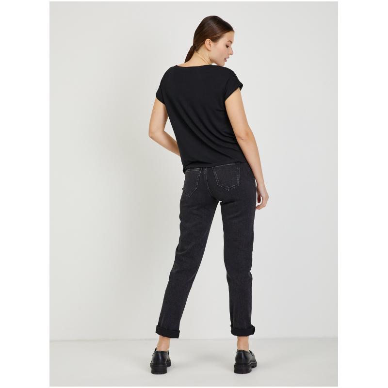 Béžovo-černé dámské krajkové tričko