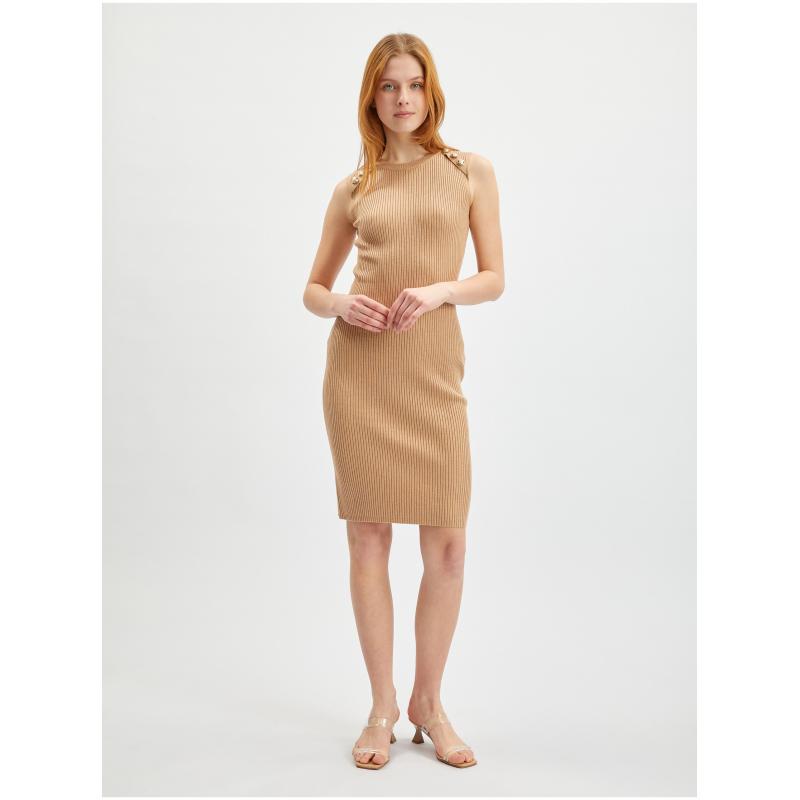 Világosbarna női pulóver ruha