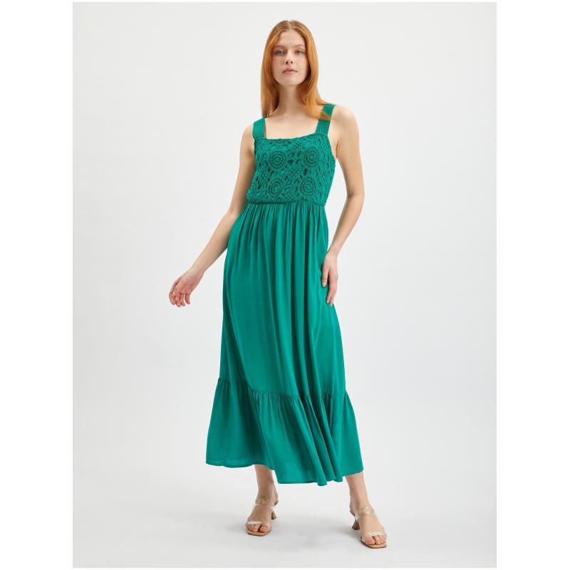 Zelené dámske maxi šaty