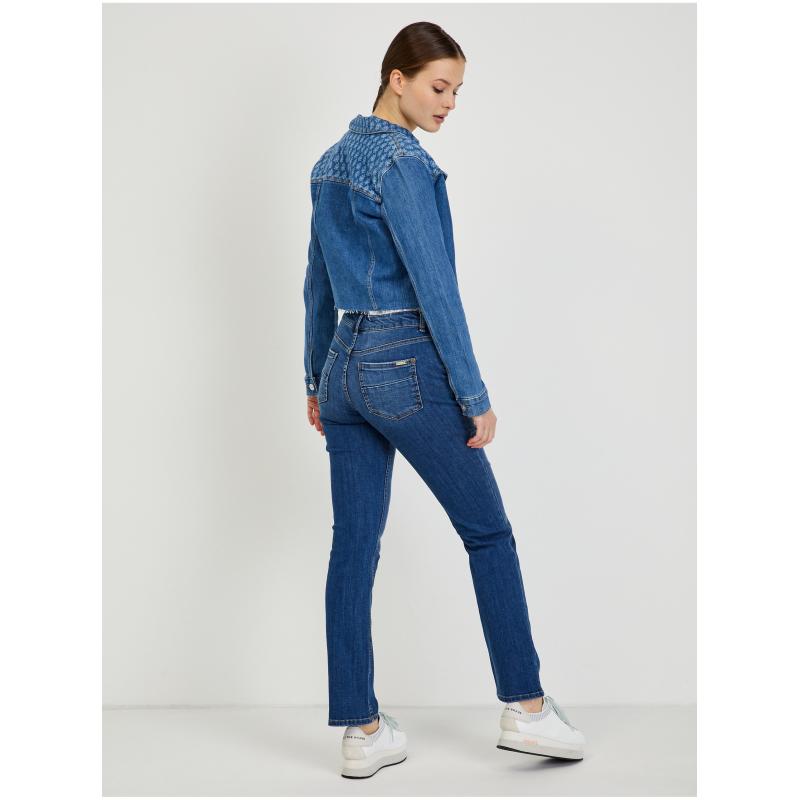 Modrá dámská džínová bunda