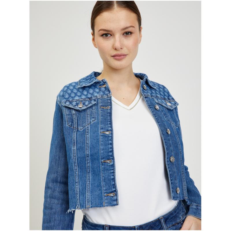 Modrá dámská džínová bunda