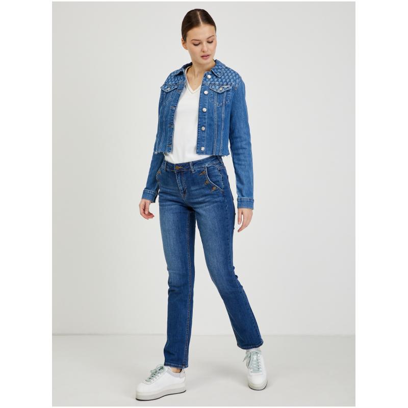 Modrá dámská džínová bunda