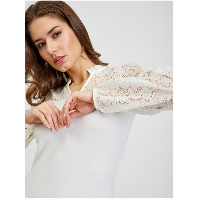Krémszínű női csipkeing