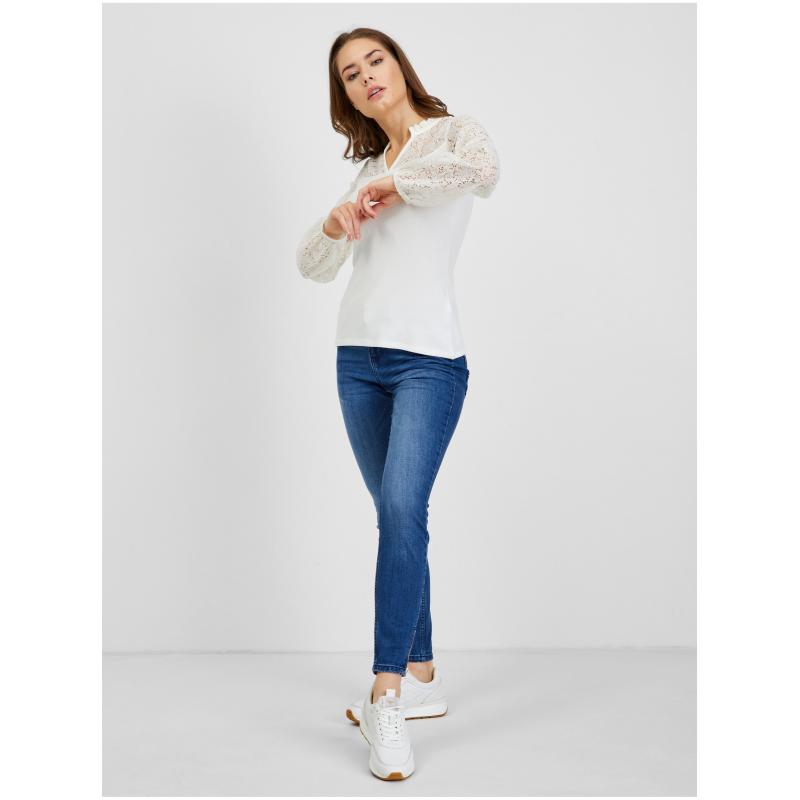 Krémszínű női csipkeing